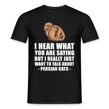 Persian Cat Cute Gift - Men's T-Shirt - black - Front - AI Model Male 178 light (178cm)