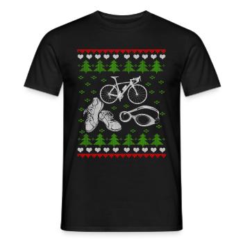 Triathlon Ugly Christmas Jumper Triathlete - Männer T-Shirt - Schwarz - Vorne - AI Model Male 178 light (178cm)