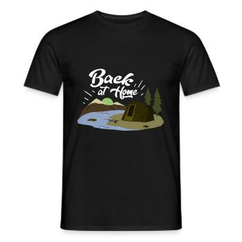 Back at home angler gift - Men's T-Shirt - black - Front - AI Model Male 178 light (178cm)