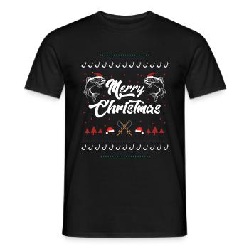 Pêche - vilain petit cadeau de Noël - T-shirt homme - noir - Devant - AI Model Male 178 light (178cm)