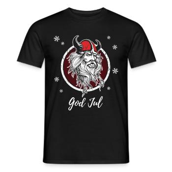 God Jul Wikinger Skandinavien Frohe Weihnachten - Männer T-Shirt - Schwarz - Vorne - AI Model Male 178 light (178cm)