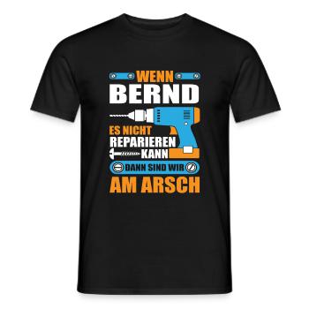 BERND Name Geschenk Reparatur reparieren - Männer T-Shirt - Schwarz - Vorne - AI Model Male 178 light (178cm)