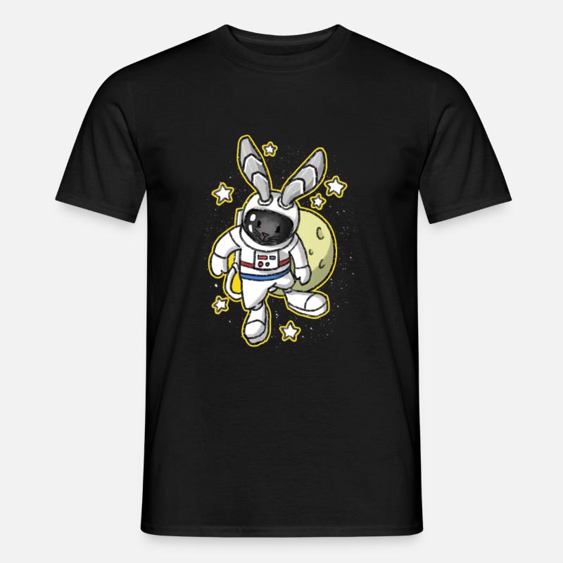 Bunny Easter Space Astronaut Gift - Men’s T-shirt - black