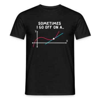 Math Teacher - Parfois, je pars sur une tangente - T-shirt homme - noir - Devant - AI Model Male 178 light (178cm)