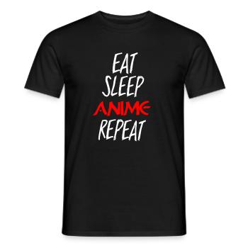 EAT SLEEP ANIME REPEAT - Männer T-Shirt - Schwarz - Vorne - AI Model Male 178 light (178cm)