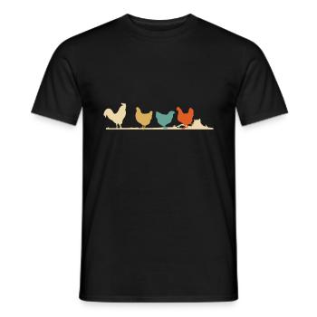 Hühner - Vintage Retro Bauer Geschenk - Männer T-Shirt - Schwarz - Vorne - AI Model Male 178 light (178cm)
