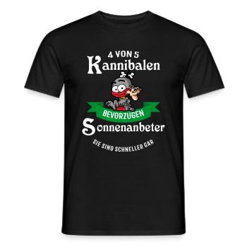 4 von 5 Kannibalen bevorzugen Sonnenanbeter - Männer T-Shirt - Schwarz - Vorne - AI Model Male 178 light (178cm)