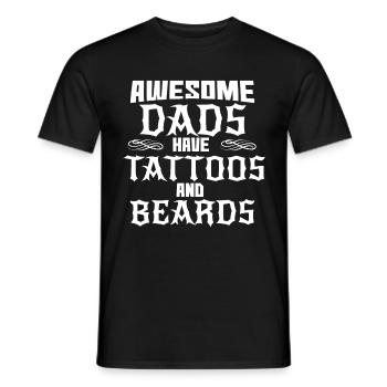 Dad Dad Tattoo Beard Dad's Father's Day Dad son son - Men's T-Shirt - black - Front - AI Model Male 178 light (178cm)