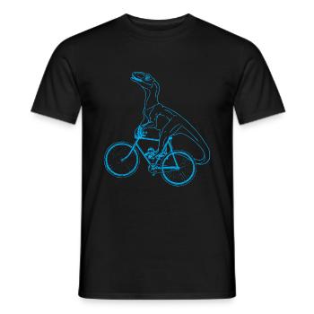 Dino sur vélo - Cadeau de dinosaures drôle - T-shirt homme - noir - Devant - AI Model Male 178 light (178cm)