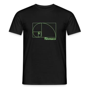 Mathe Lehrer Fibonacci Tshirt Geschenk in mint - Männer T-Shirt - Schwarz - Vorne - AI Model Male 178 light (178cm)