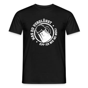 Vorglühen, Müsli, Bier - Männer T-Shirt - Schwarz - Vorne - AI Model Male 178 light (178cm)