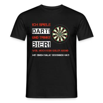 Dart and beer - Men's T-Shirt - black - Front - AI Model Male 178 light (178cm)