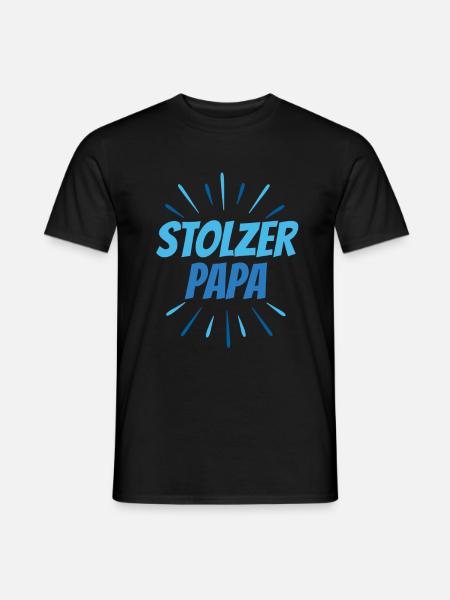 Stolzer PAPA sei stolz auf deine Kinder - Männer T-Shirt - Schwarz