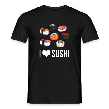 Sushi I Love Sushi Asian Cuisine Fast Food - Men's T-Shirt - black - Front - AI Model Male 178 light (178cm)