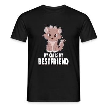 Mon chat est mon meilleur ami idée de cadeau - T-shirt homme - noir - Devant - AI Model Male 178 light (178cm)