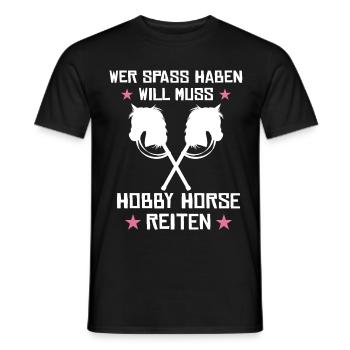 Hobby horsing reiten Hobby horse Steckenpferd - Männer T-Shirt - Schwarz - Vorne - AI Model Male 178 light (178cm)