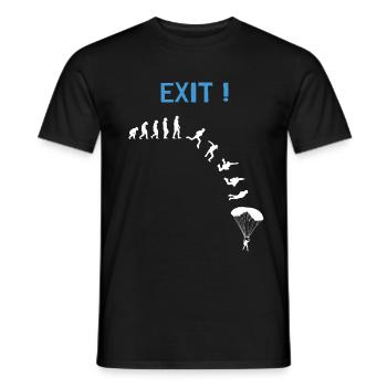 Skydiver Evolution Fallschirmspringer - Men's T-Shirt - black - Front - AI Model Male 178 light (178cm)