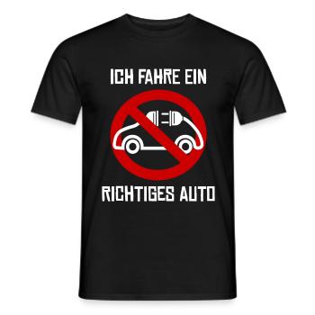 gegen E-Auto mit Strom Anti Elektroauto - Männer T-Shirt - Schwarz - Vorne - AI Model Male 178 light (178cm)