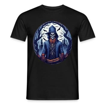 Gruseliger Fête d’Halloween Kostüm Hexenmeister - T-shirt homme - noir - Devant - AI Model Male 178 light (178cm)