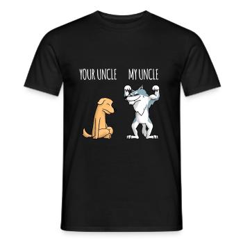Ton oncle Mon oncle chien Wolf Chemise Cadeau EN - T-shirt homme - noir - Devant - AI Model Male 178 light (178cm)
