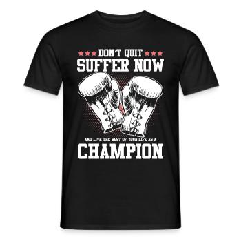 Boxing boxing gloves - Men's T-Shirt - black - Front - AI Model Male 178 light (178cm)