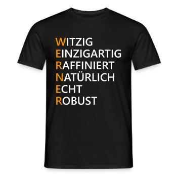 Werner Name Geschenk - Männer T-Shirt - Schwarz - Vorne - AI Model Male 178 light (178cm)