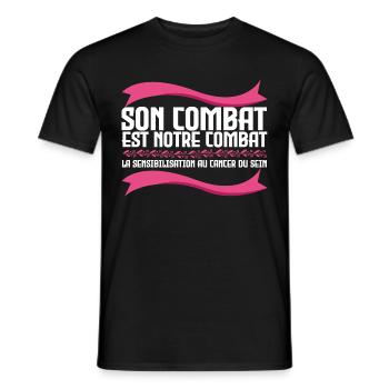 His fight is our fight - Cancer - Men's T-Shirt - black - Front - AI Model Male 178 light (178cm)