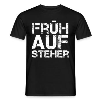 Frühaufsteher - Männer T-Shirt - Schwarz - Vorne - AI Model Male 178 light (178cm)