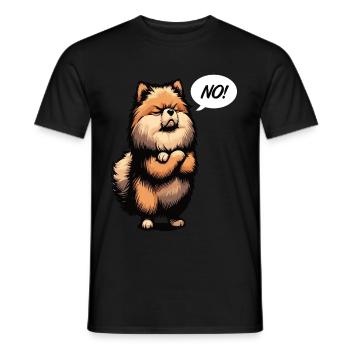 No Pomeranian Dwarf Spitz Dwarf Spitz Holder Spitz - Men's T-Shirt - black - Front - AI Model Male 178 light (178cm)