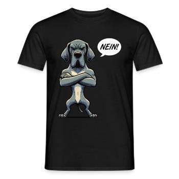 Nein Deutsche Dogge Doggen Doggenbesitzer - Männer T-Shirt - Schwarz - Vorne - AI Model Male 178 light (178cm)