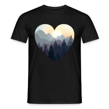 Liebe die Natur. Berge, Wald, Camping Geschenk - Männer T-Shirt - Schwarz - Vorne - AI Model Male 178 light (178cm)