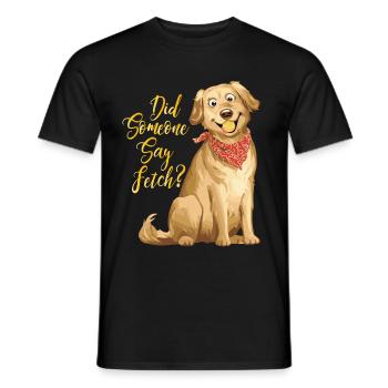 Golden Retriever Labrador Tshirt Dog Playing Ball - Men's T-Shirt - black - Front - AI Model Male 178 light (178cm)