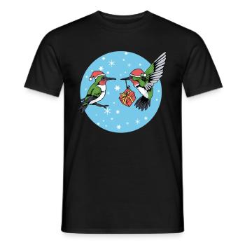 Christmas Hummingbird Gift Tshirt Bird Fan - Men's T-Shirt - black - Front - AI Model Male 178 light (178cm)