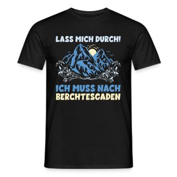 Berchtesgaden Urlaub Wandern Berge LASS MICH DURCH - Männer T-Shirt - Schwarz - Vorne - AI Model Male 178 light (178cm)