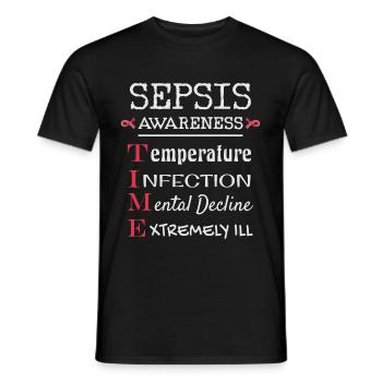 Conscience de la septicémie, empoisonnement du sang - T-shirt homme - noir - Devant - AI Model Male 178 light (178cm)