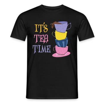 C’est l’heure du thé - T-shirt homme - noir - Devant - AI Model Male 178 light (178cm)