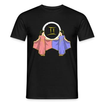 Zodiac sign Gemini Gemini - Men's T-Shirt - black - Front - AI Model Male 178 light (178cm)