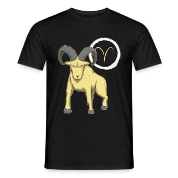 Sternzeichen Widder Aries - Männer T-Shirt - Schwarz - Vorne - AI Model Male 178 light (178cm)