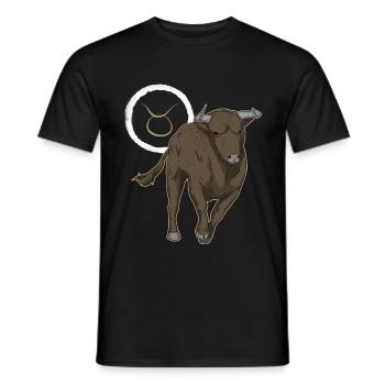 Signe du zodiaque Taureau - T-shirt homme - noir - Devant - AI Model Male 178 light (178cm)