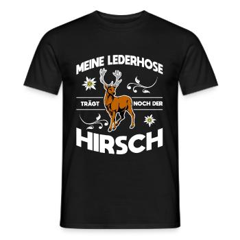 Meine Lederhose Trägt Noch Der Hirsch - Männer T-Shirt - Schwarz - Vorne - AI Model Male 178 light (178cm)