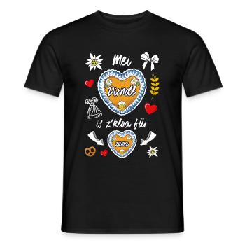 Mei Dirndl Is Z Kloa Für Zwoa Wiesn - Männer T-Shirt - Schwarz - Vorne - AI Model Male 178 light (178cm)