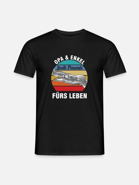 Opa Enkel Großvater Enkelin Großeltern Geschenk - Männer T-Shirt - Schwarz