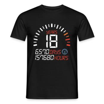 18 Years 18th Birthday of majority gift - Men's T-Shirt - black - Front - AI Model Male 178 light (178cm)