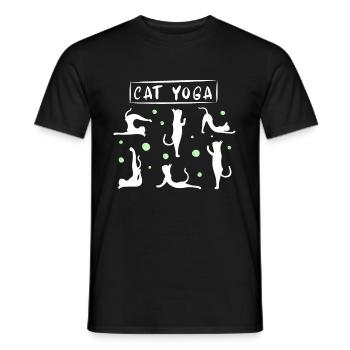 Chat yoga chat chats animal de compagnie ronronnement cadeau - T-shirt homme - noir - Devant - AI Model Male 178 light (178cm)