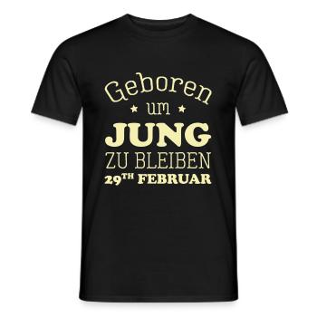 Leap year 29th February 29th birthday present - Men's T-Shirt - black - Front - AI Model Male 178 light (178cm)