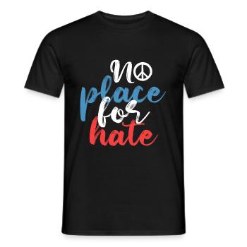 No Place For Hate Peace Hippie Respect Gift - T-shirt homme - noir - Devant - AI Model Male 178 light (178cm)
