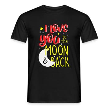 I Love You To The Moon And Back Love Gift - Men's T-Shirt - black - Front - AI Model Male 178 light (178cm)