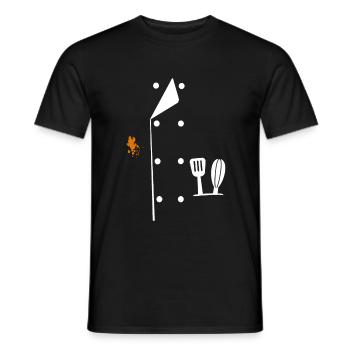 Chef uniforme cuisinier cuisinier chef cadeau - T-shirt homme - noir - Devant - AI Model Male 178 light (178cm)