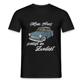 mein Herz schlaegt im Zweitakt - Männer T-Shirt - Schwarz - Vorne - AI Model Male 178 light (178cm)