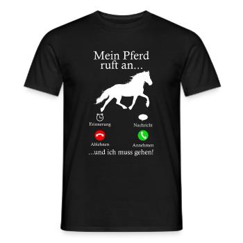 Mein Pferd Ruft An Pferde Reiten Stall Geschenk - Männer T-Shirt - Schwarz - Vorne - AI Model Male 178 light (178cm)